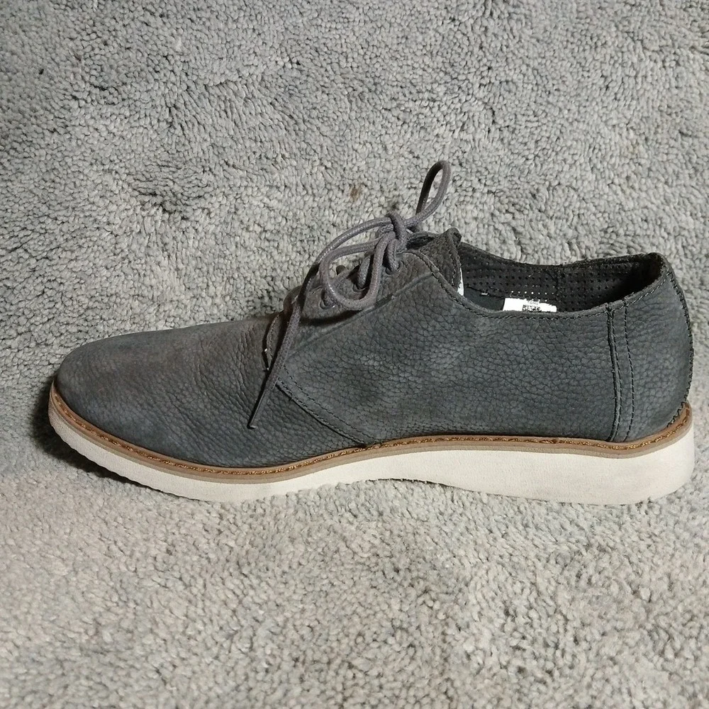 TOMS Men's Size 10 Preston Casual Oxford Shoes in‎ Gray Suede